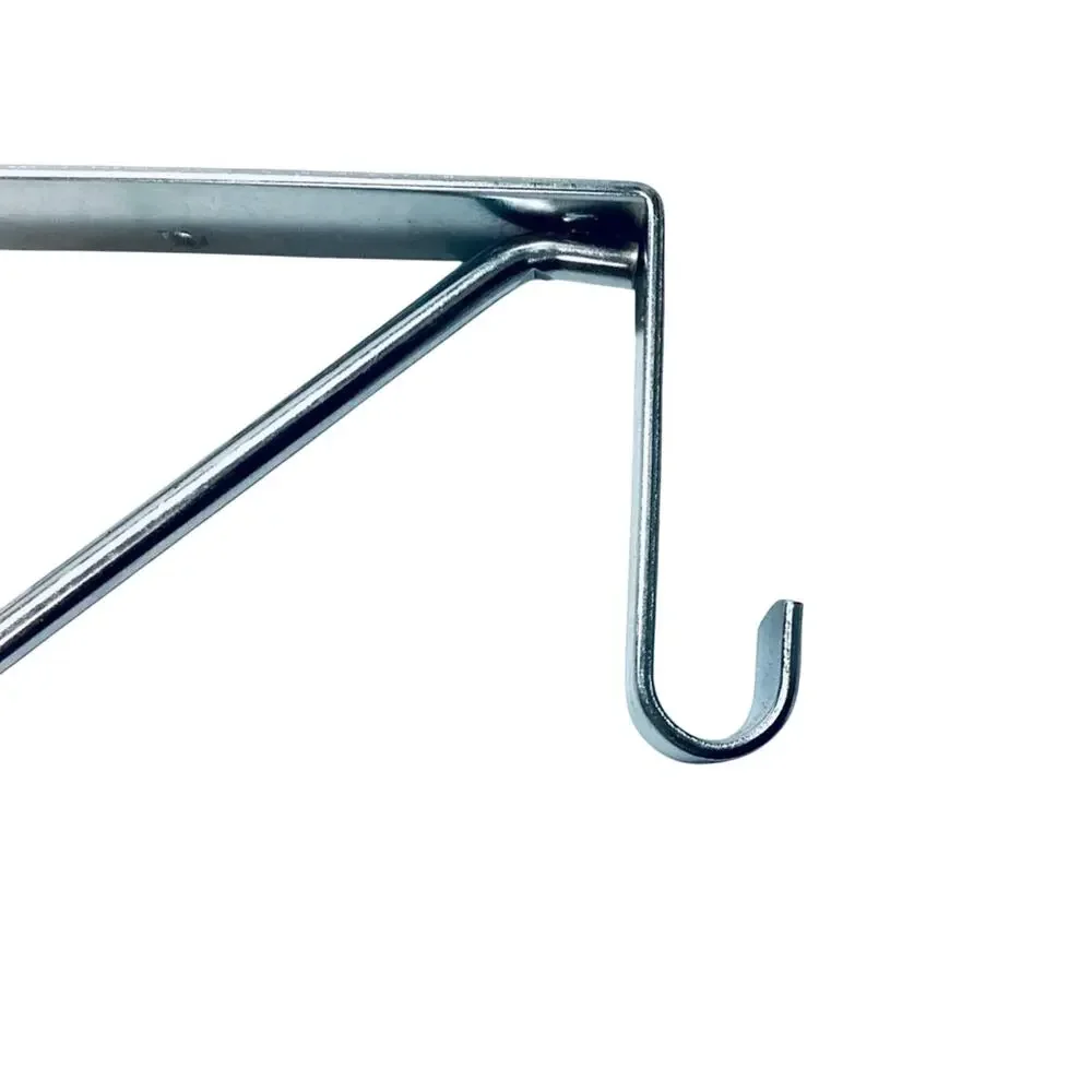 Heavy Duty Steel Fixed Shelf & Rod Support Brackets - set of 2